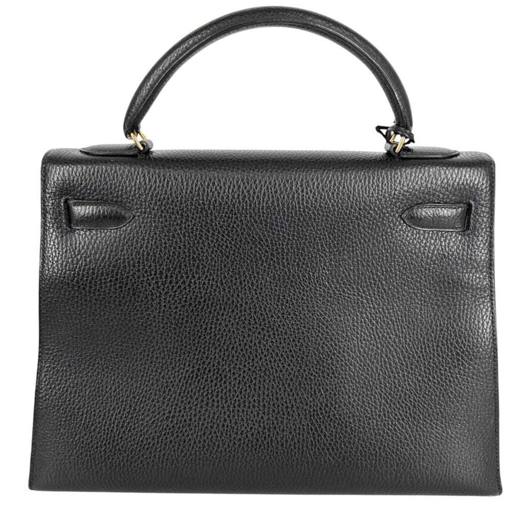 Kelly Handbag Black Ardennes with Gold Hardware 32