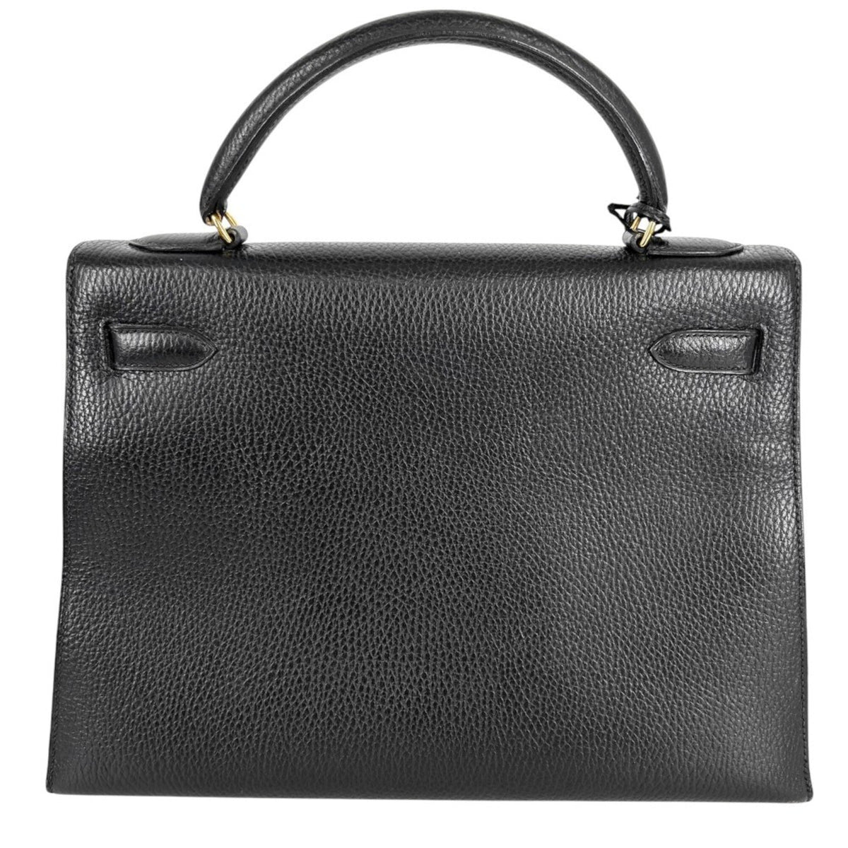 Kelly Handbag Black Ardennes with Gold Hardware 32