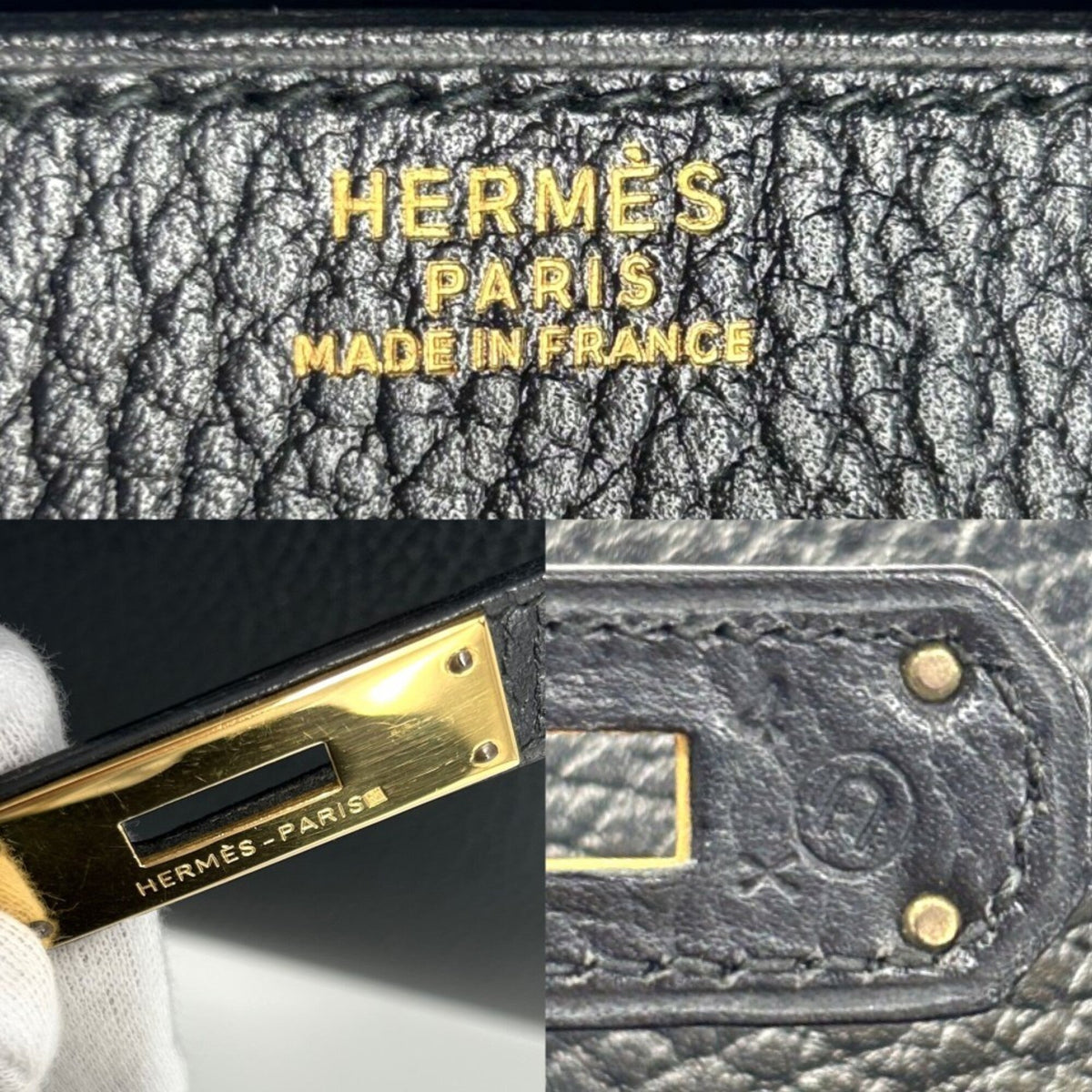 Kelly Handbag Black Ardennes with Gold Hardware 32