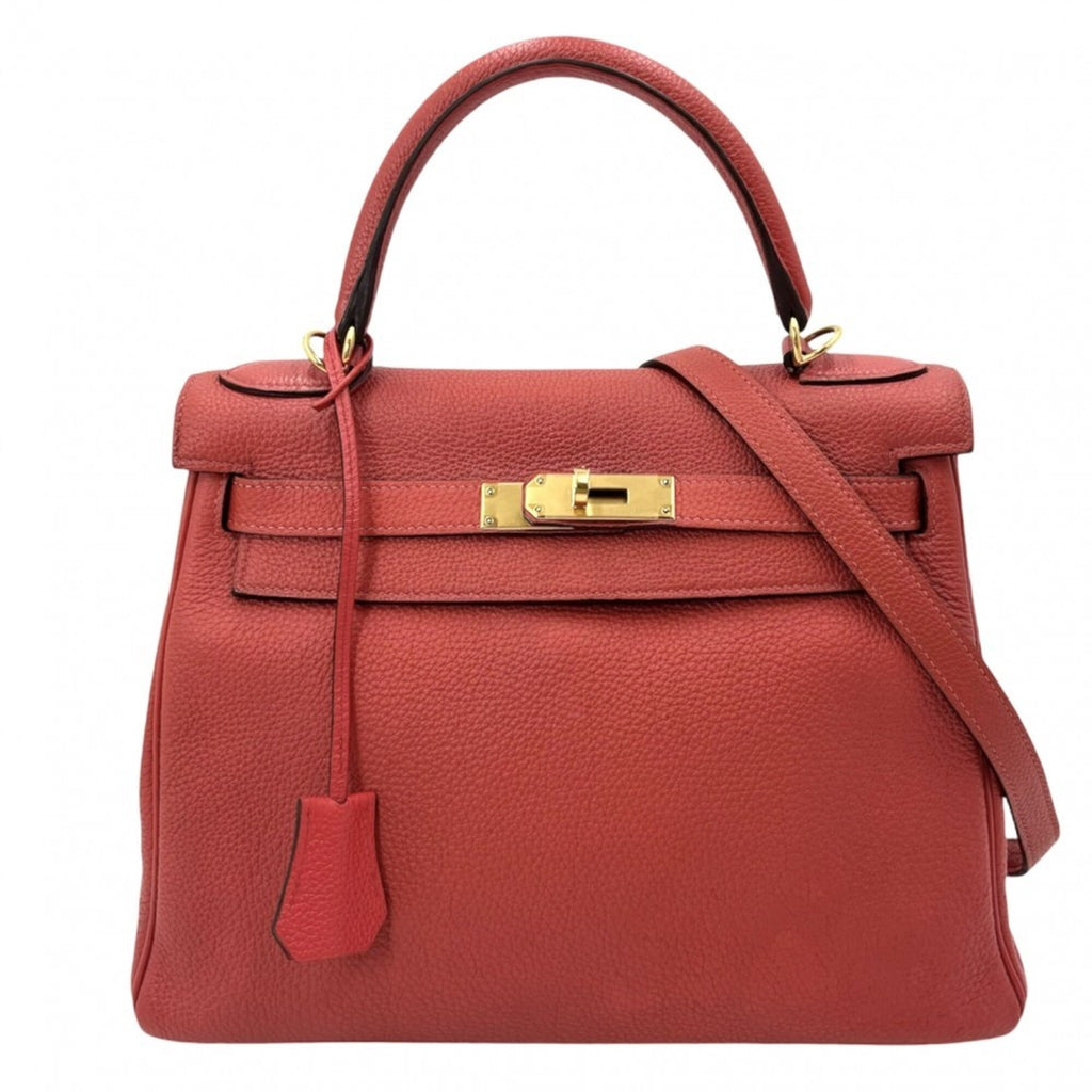 Kelly Handbag Red Togo with Gold Hardware 28