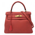 Kelly Handbag Red Togo with Gold Hardware 28
