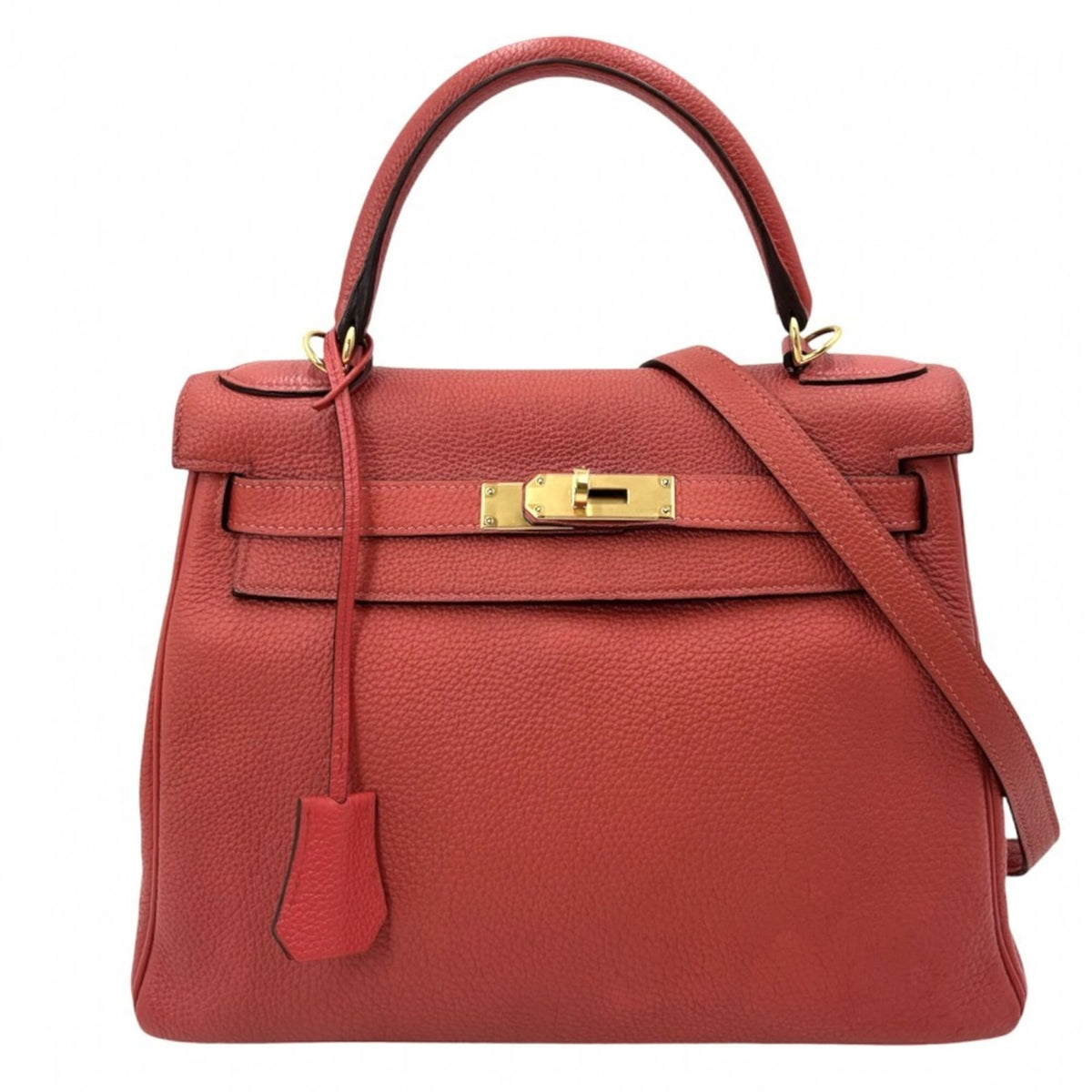 Kelly Handbag Red Togo with Gold Hardware 28