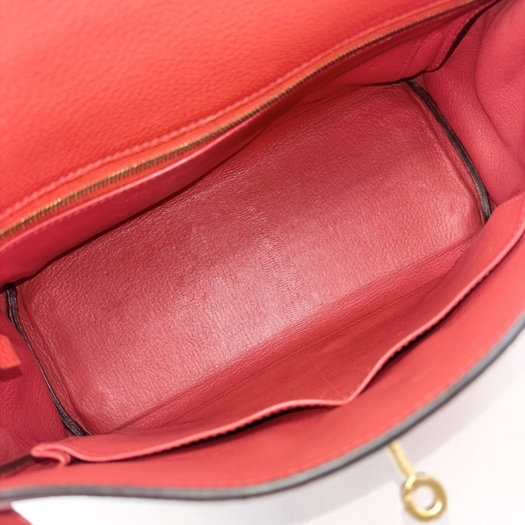 Kelly Handbag Red Togo with Gold Hardware 28