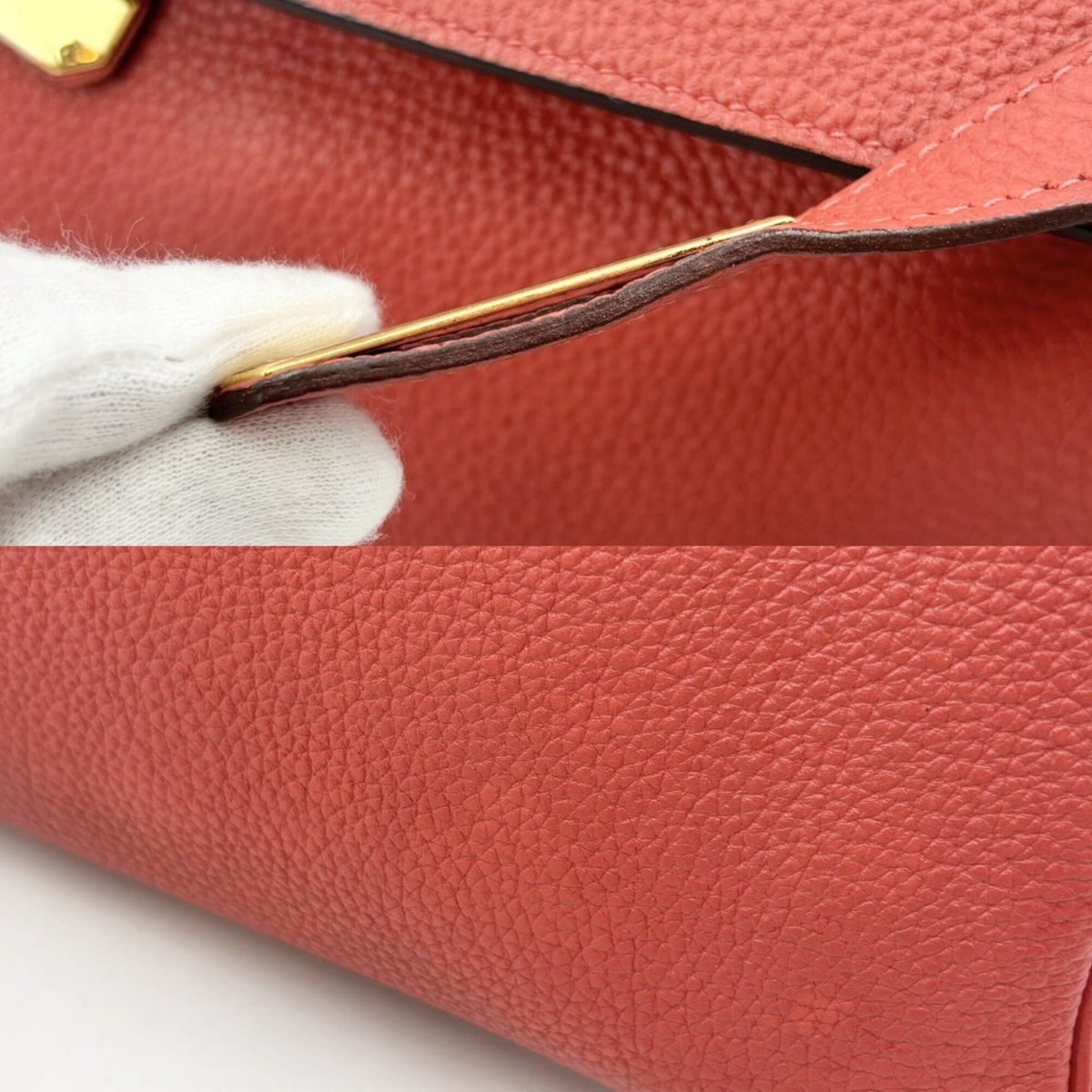 Kelly Handbag Red Togo with Gold Hardware 28