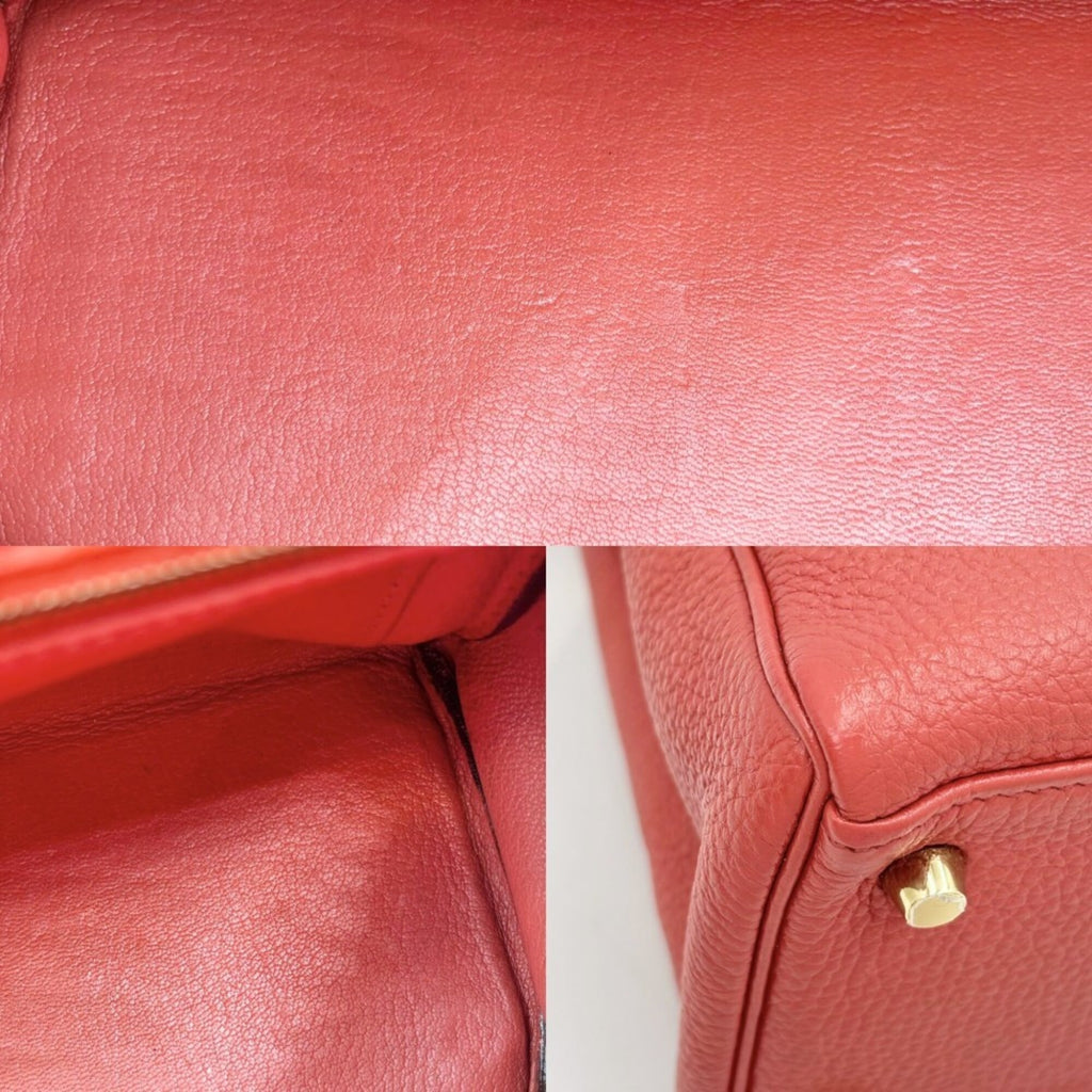Kelly Handbag Red Togo with Gold Hardware 28