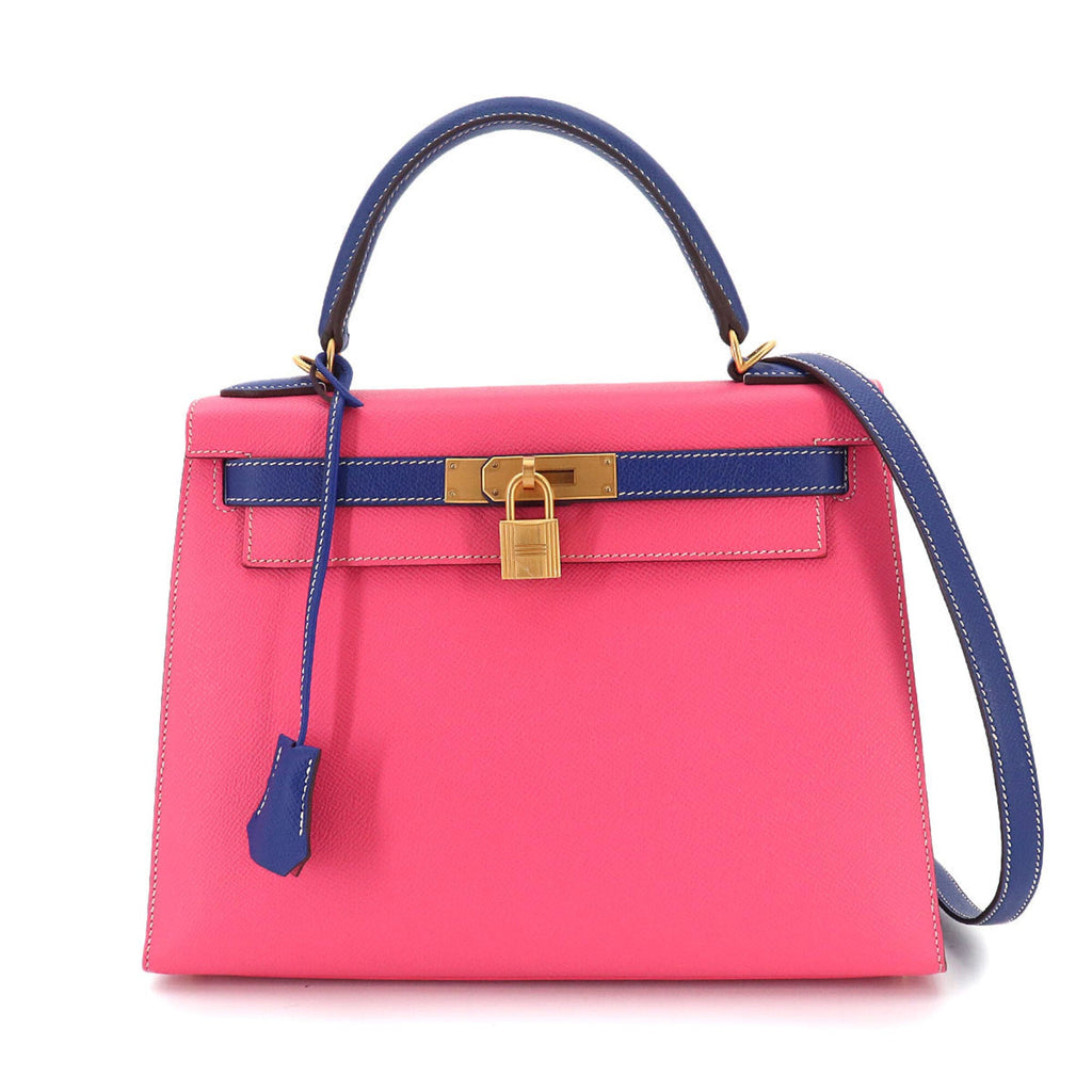 Kelly Handbag Bicolor Epsom with Brushed Gold Hardware 28