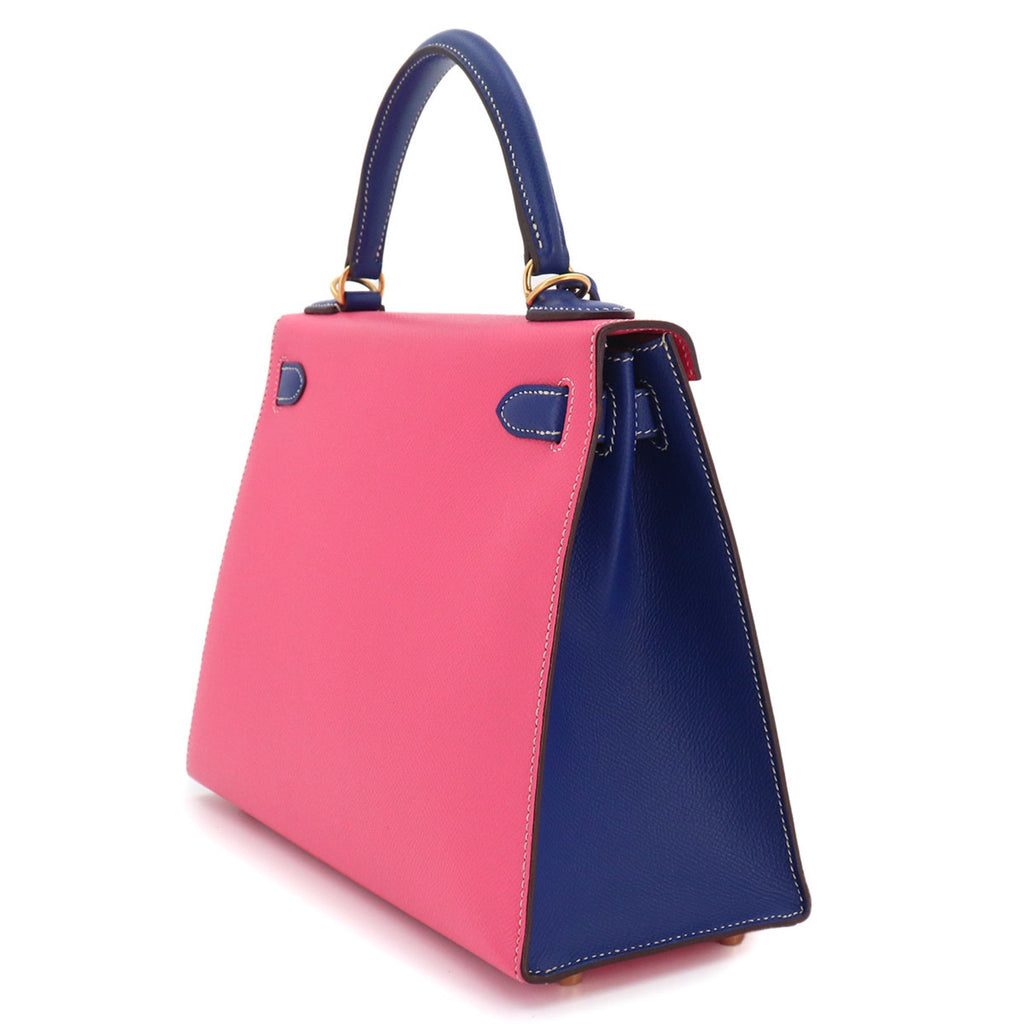 Kelly Handbag Bicolor Epsom with Brushed Gold Hardware 28