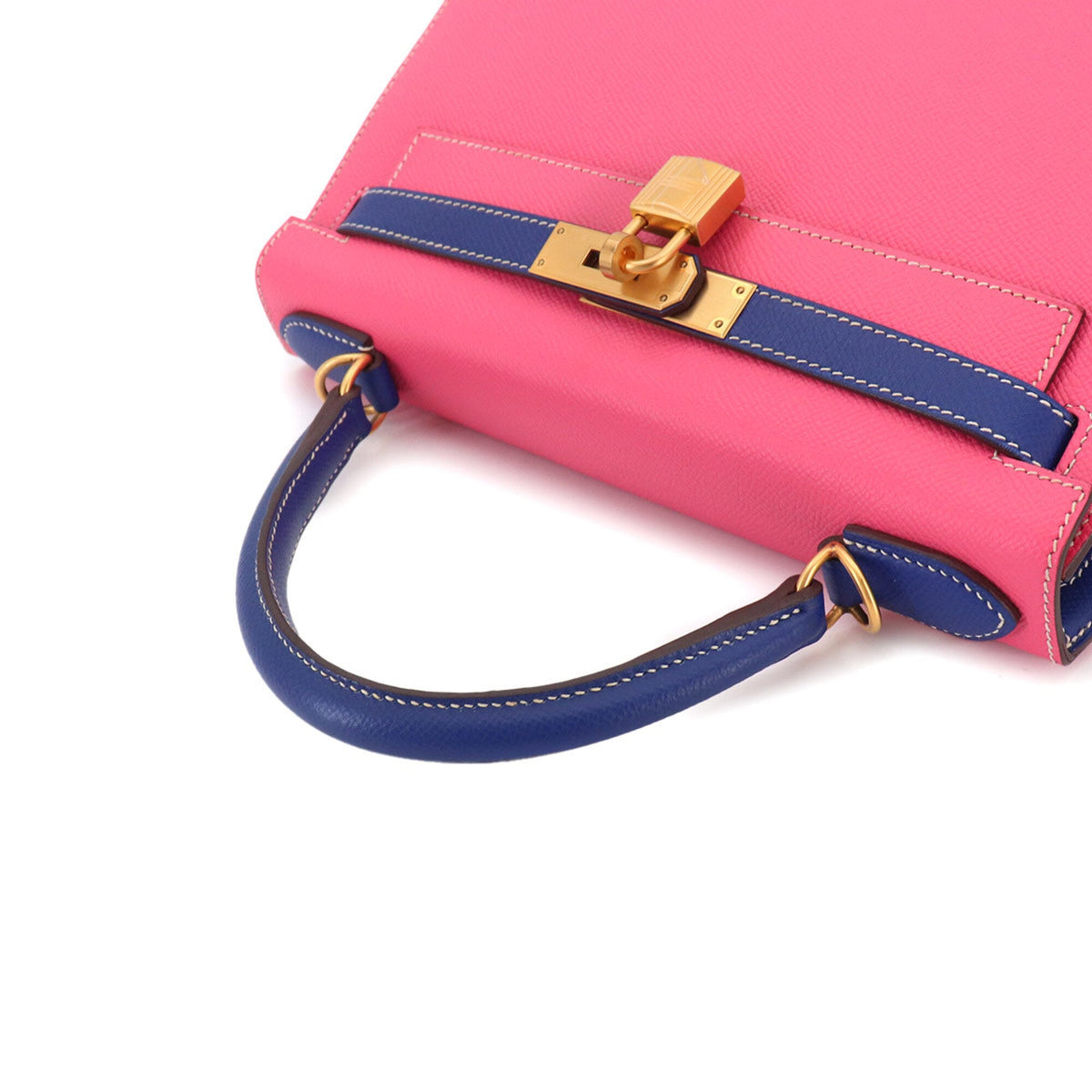 Kelly Handbag Bicolor Epsom with Brushed Gold Hardware 28