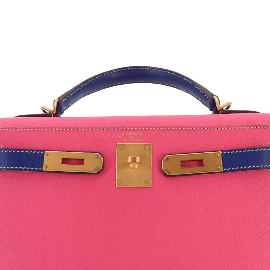 Kelly Handbag Bicolor Epsom with Brushed Gold Hardware 28