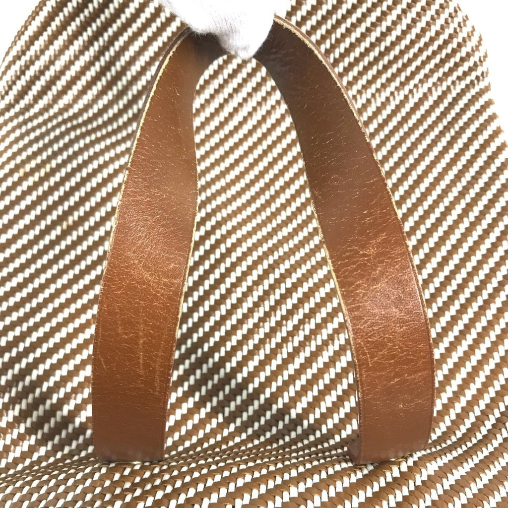 Chennai Tote Woven Leather and Canvas MM