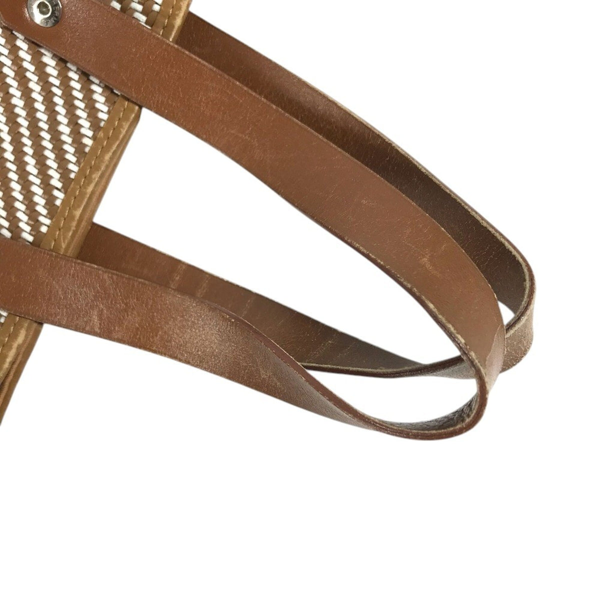 Chennai Tote Woven Leather and Canvas MM