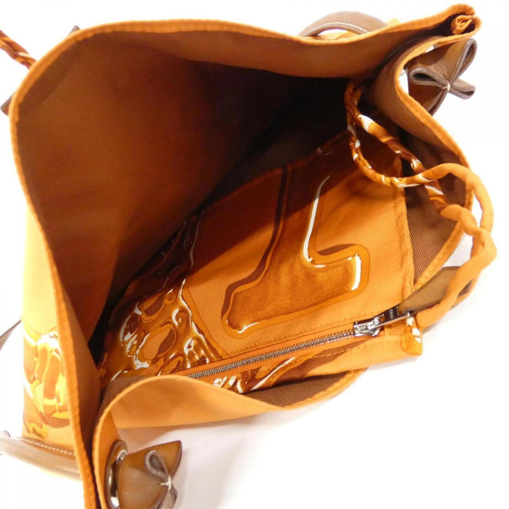 Silky City Bag Printed Silk and Leather GM