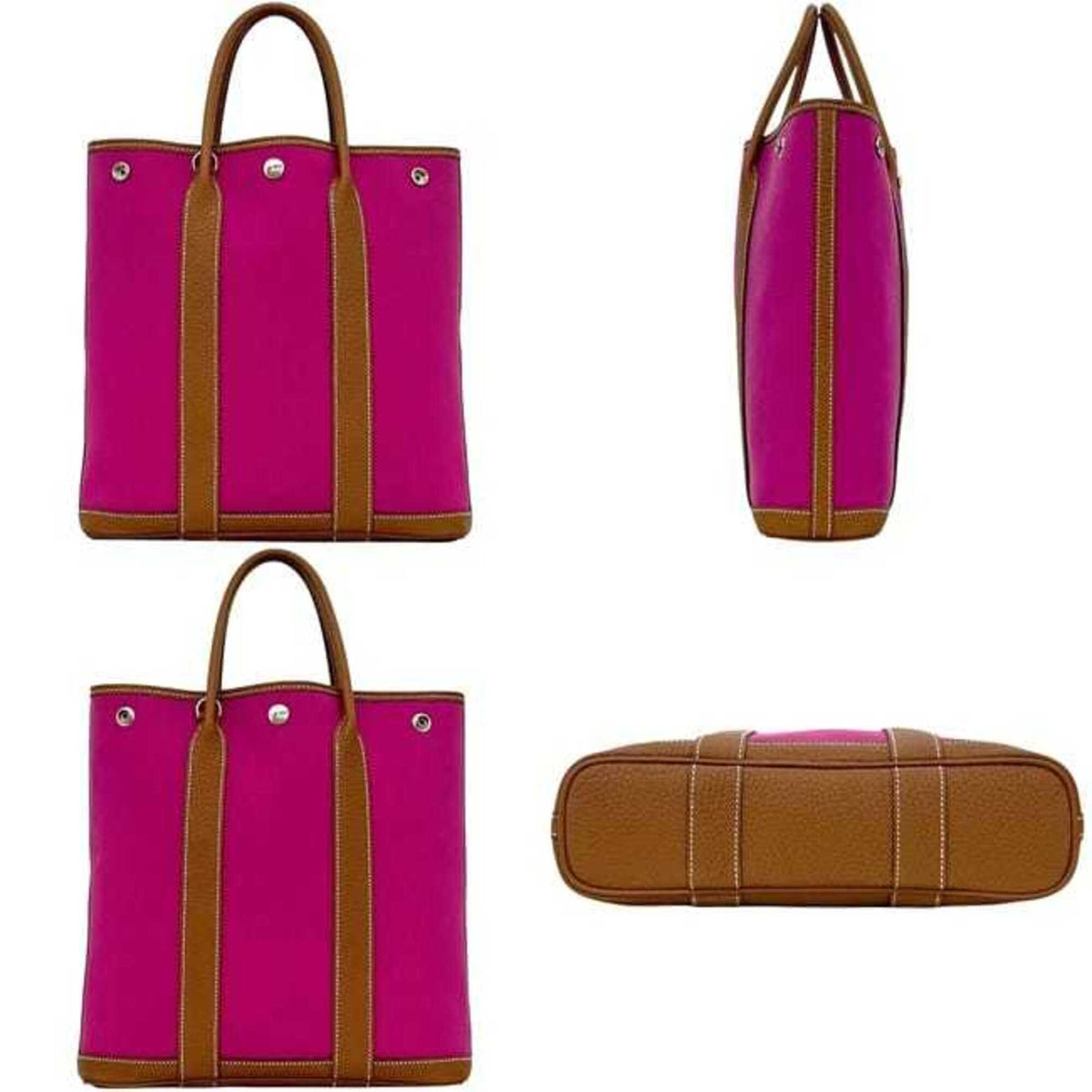 Garden File Tote Toile and Leather 28