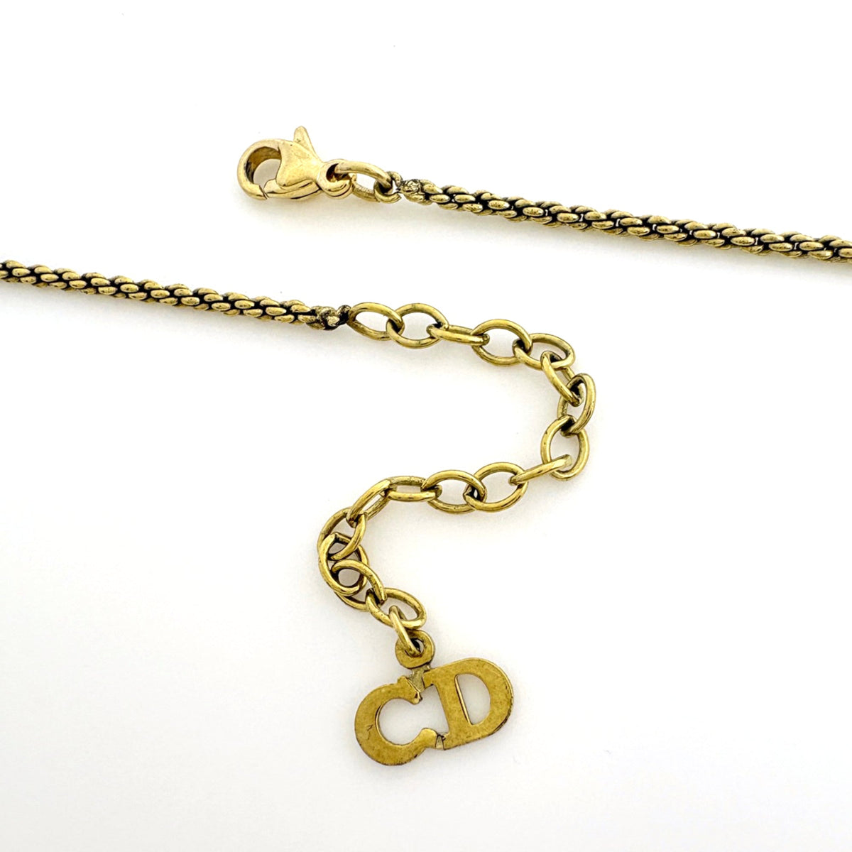 Leaf Pendant Necklace Gold and Rhinestone