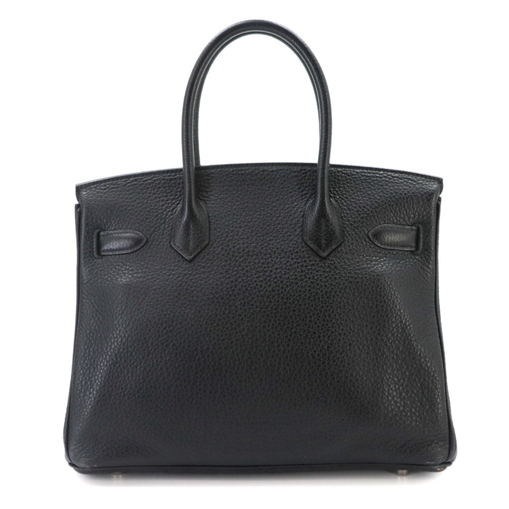 Birkin Handbag Black Clemence with Palladium Hardware 30