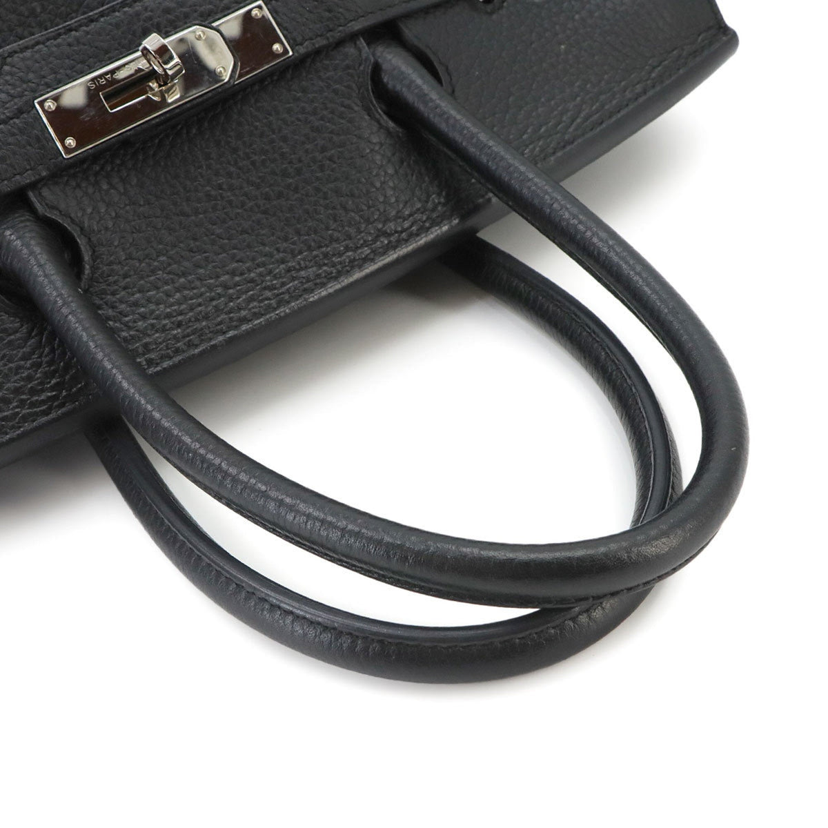 Birkin Handbag Black Clemence with Palladium Hardware 30