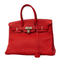 Birkin Handbag Red Togo with Palladium Hardware 35