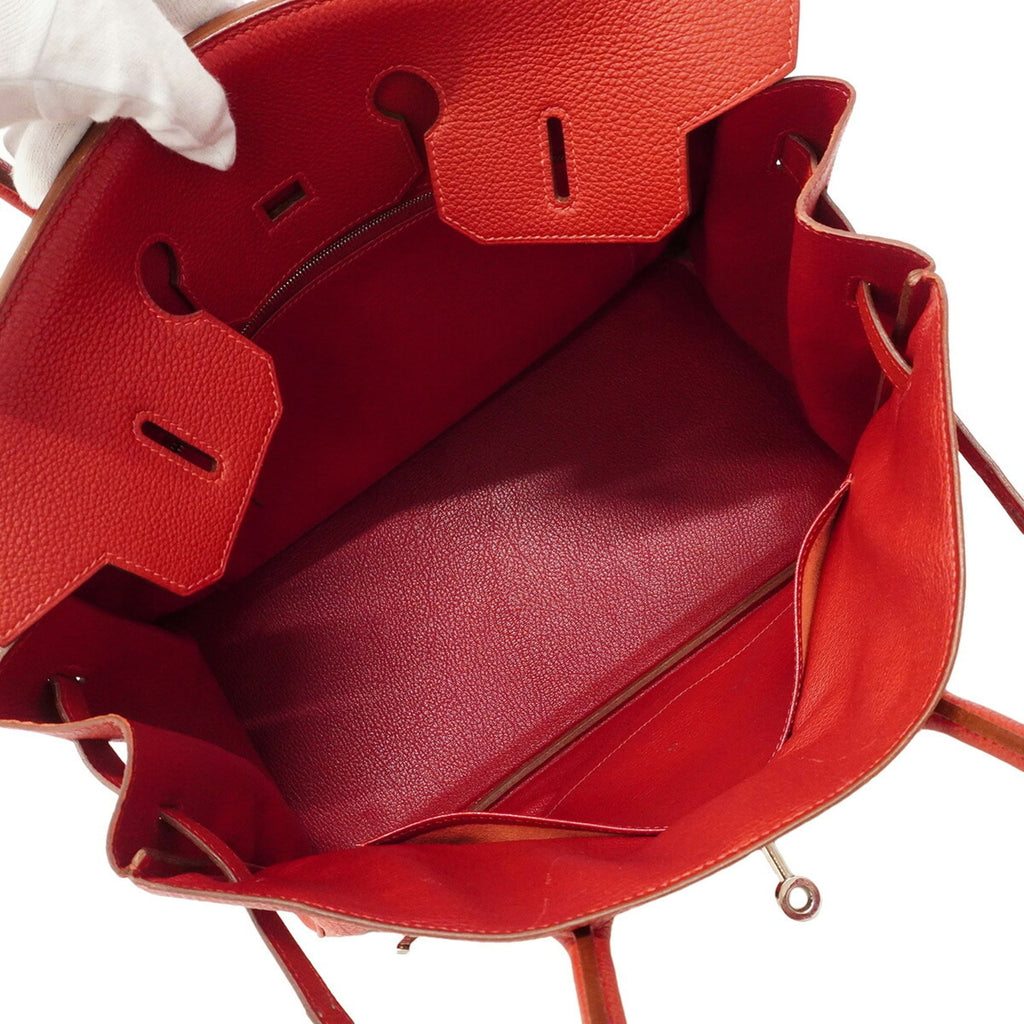 Birkin Handbag Red Togo with Palladium Hardware 35