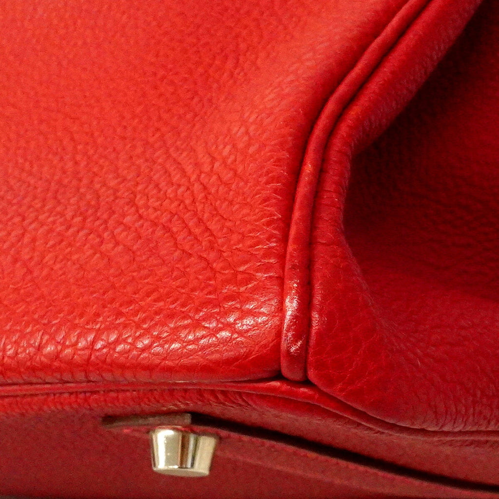 Birkin Handbag Red Togo with Palladium Hardware 35