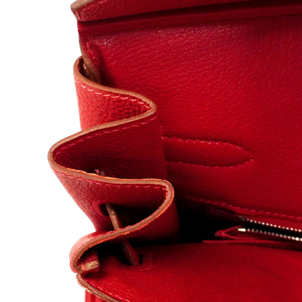 Birkin Handbag Red Togo with Palladium Hardware 35