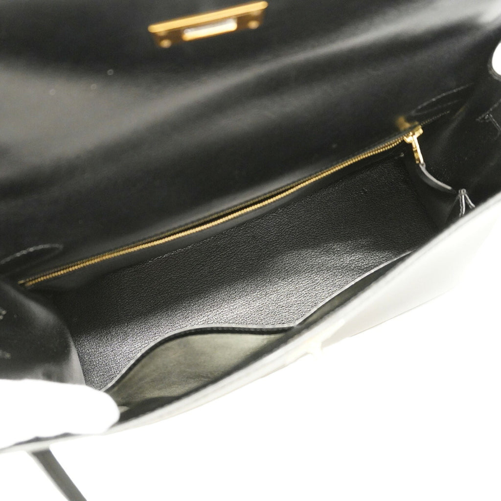 Kelly Handbag Black Box Calf with Gold Hardware 32
