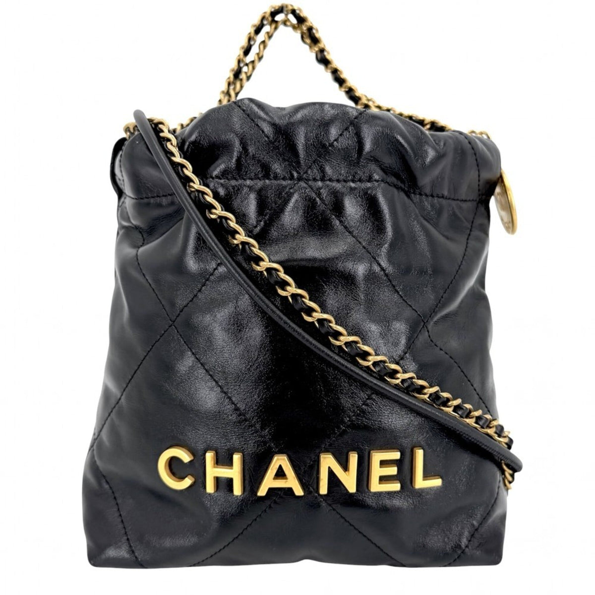 22 Chain Hobo Quilted Calfskin with Pearl Chain Mini
