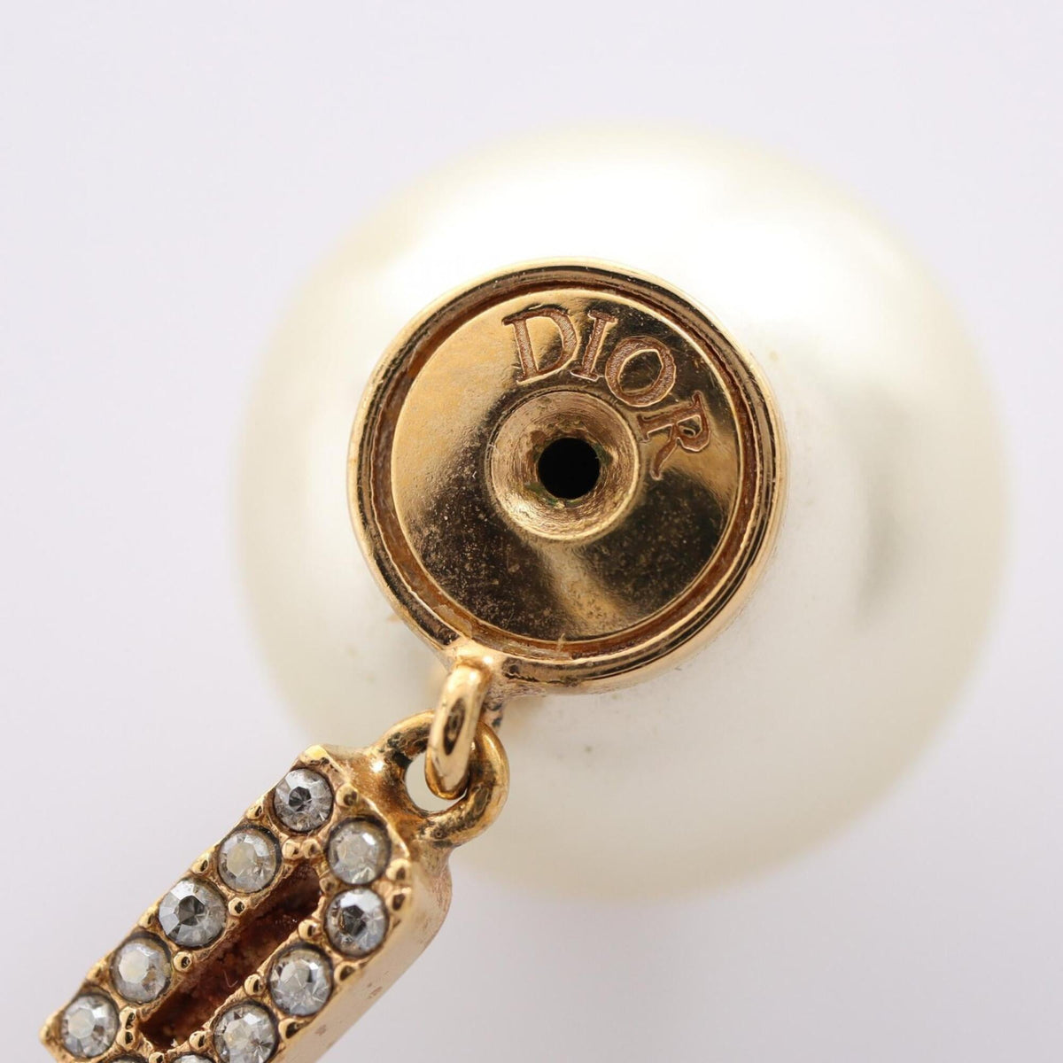 Tribal Earrings Gold Plated and Faux Pearl and Rhinestone