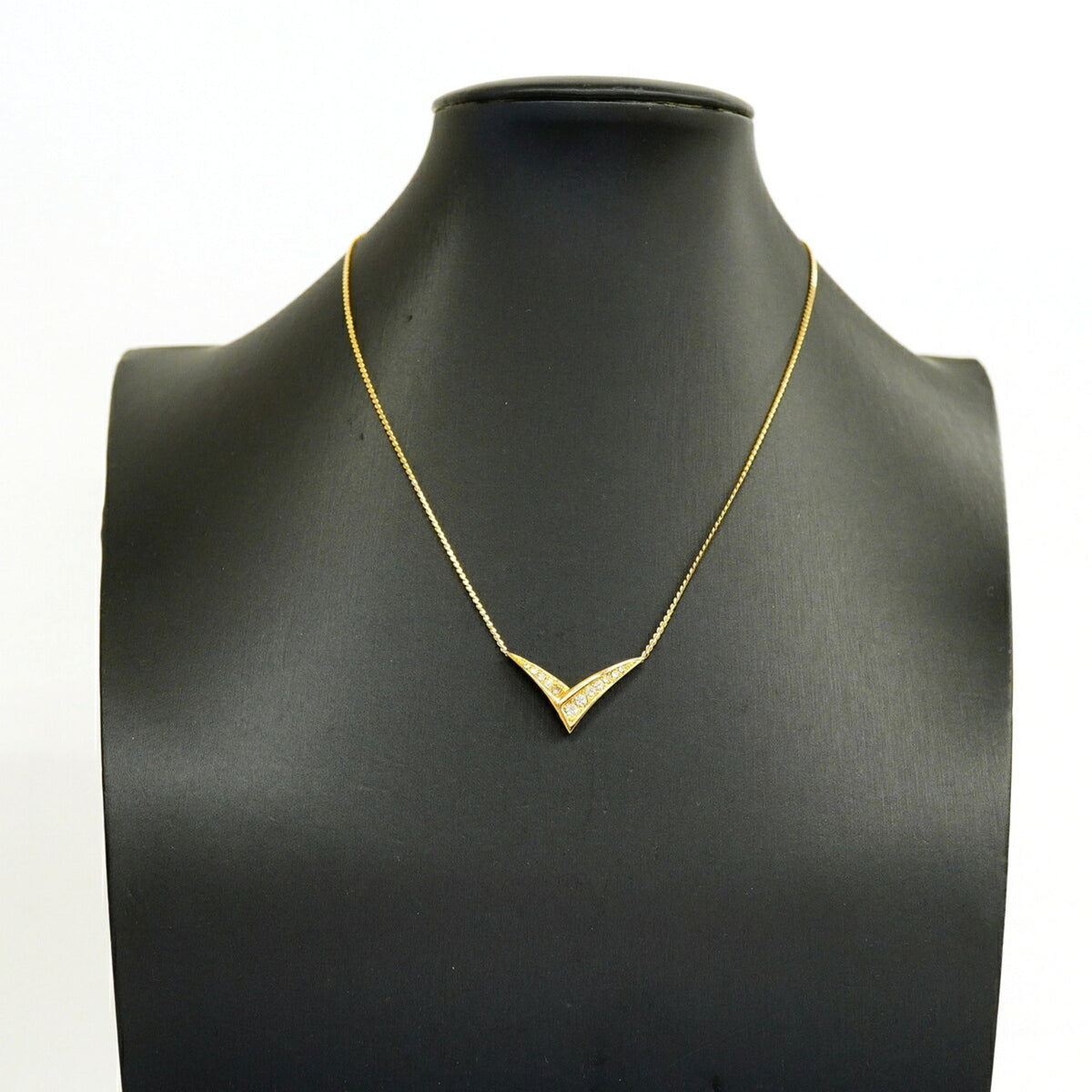 Pendant Necklace Gold and Rhinestone