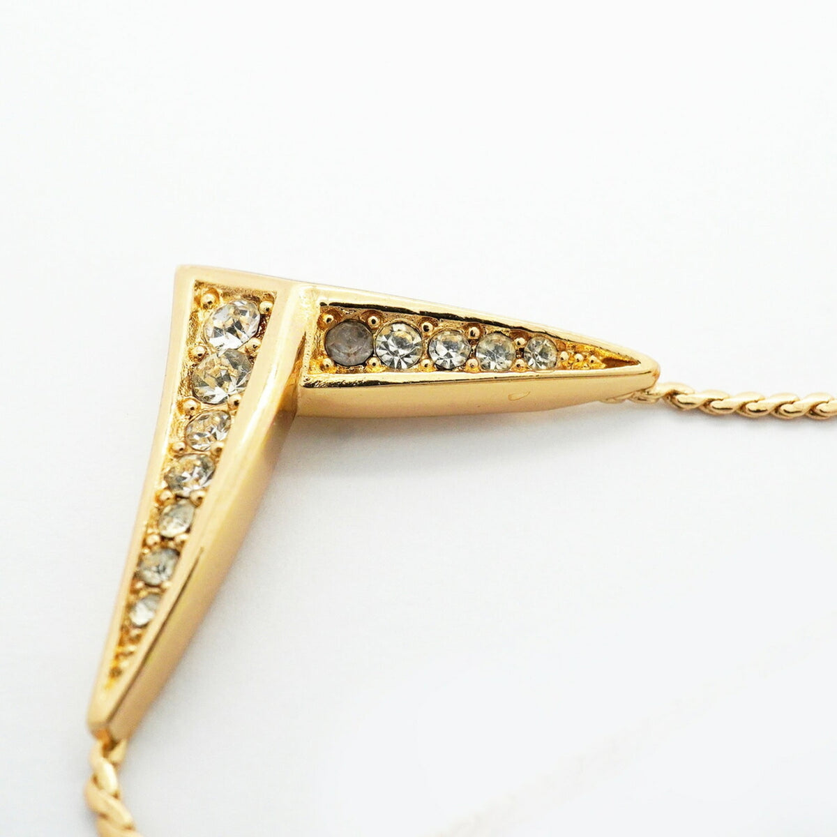 Pendant Necklace Gold and Rhinestone