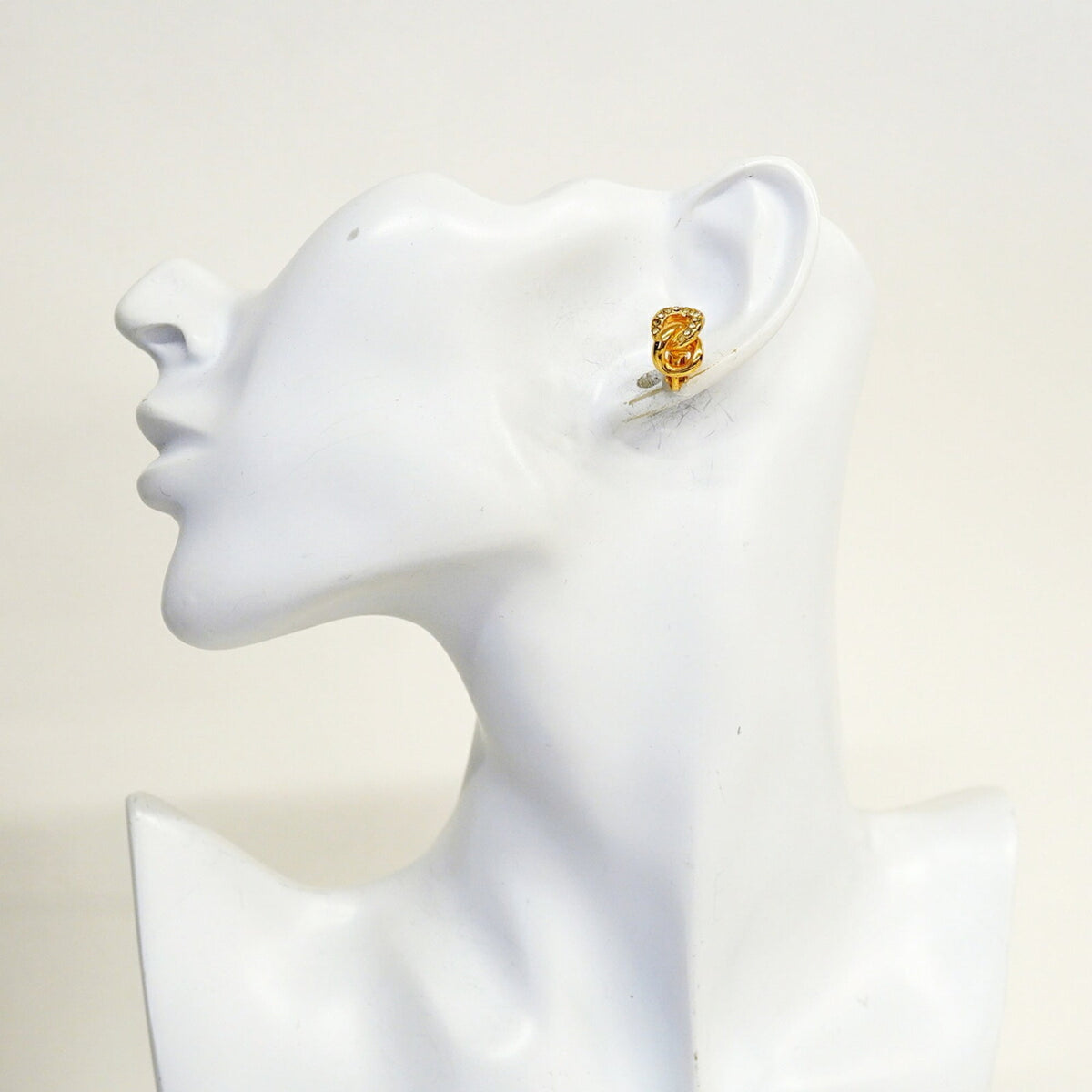 Rhinestone Clip-On Earrings Gold and Rhinestone