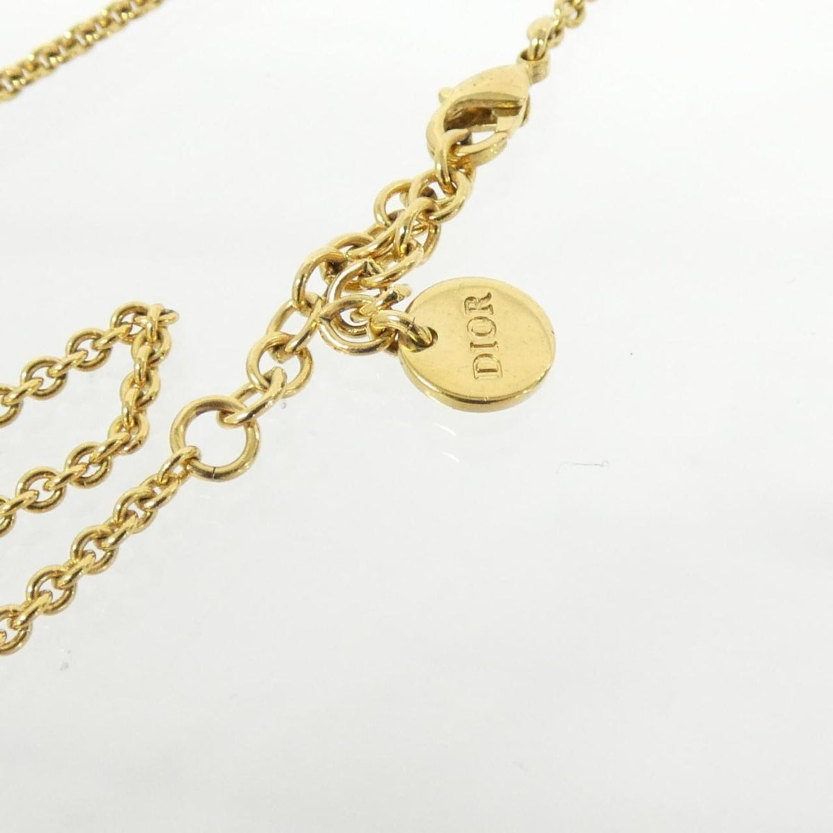 Petite CD Pendant Necklace Clear and Gold