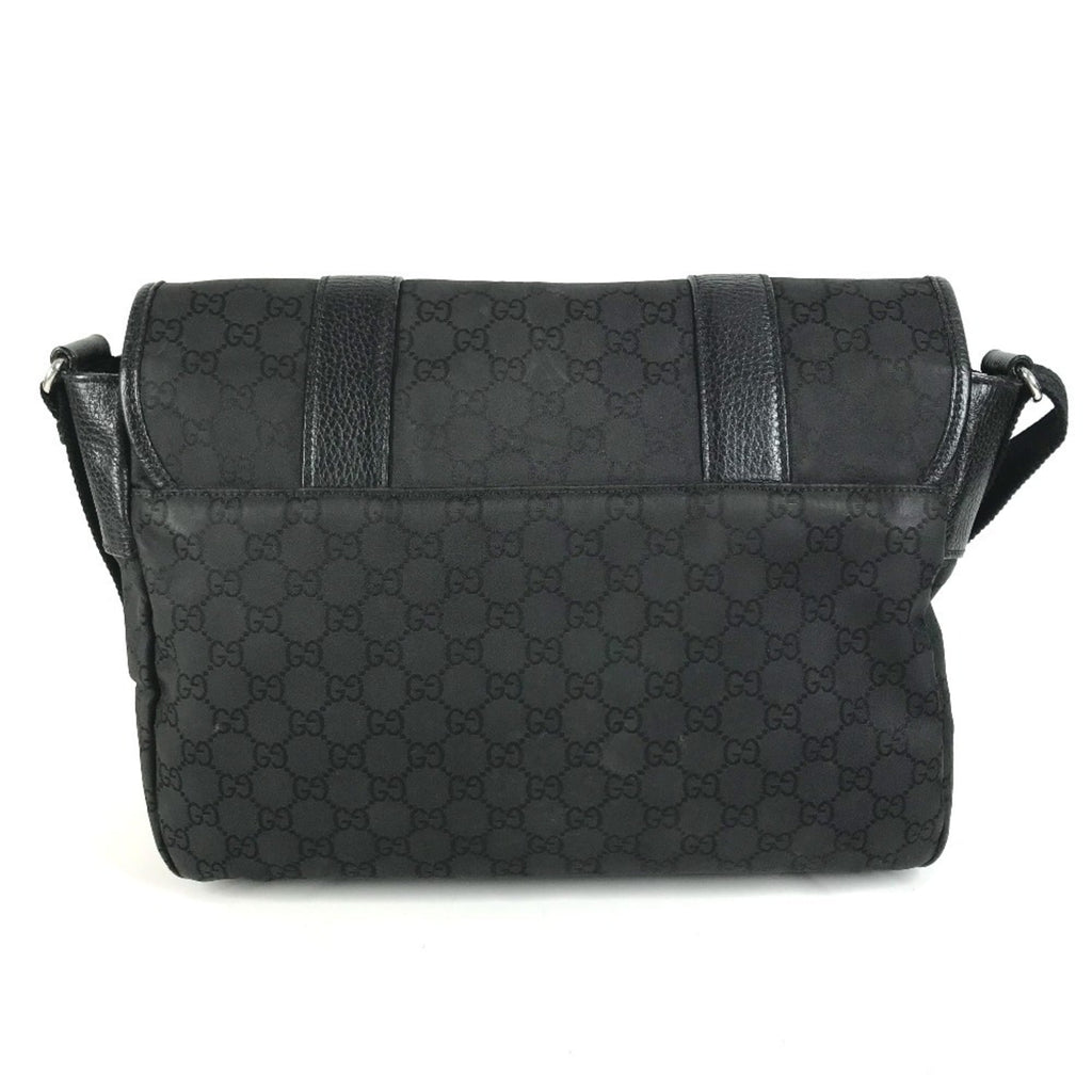 Double Belt Flap Messenger GG Canvas with Perforated Leather Medium