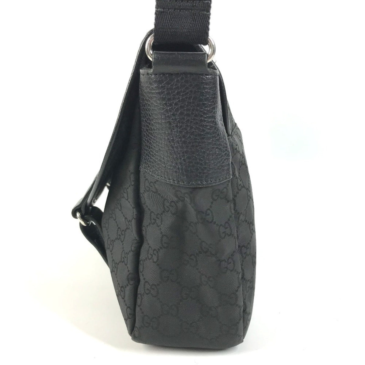Double Belt Flap Messenger GG Canvas with Perforated Leather Medium