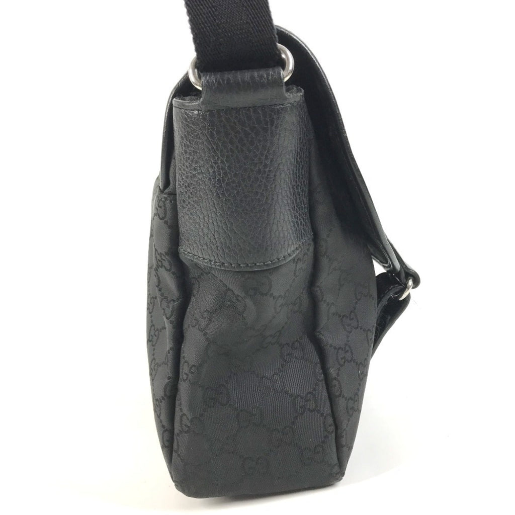 Double Belt Flap Messenger GG Canvas with Perforated Leather Medium