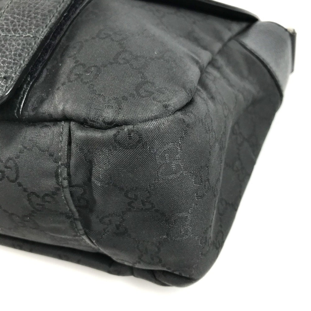 Double Belt Flap Messenger GG Canvas with Perforated Leather Medium