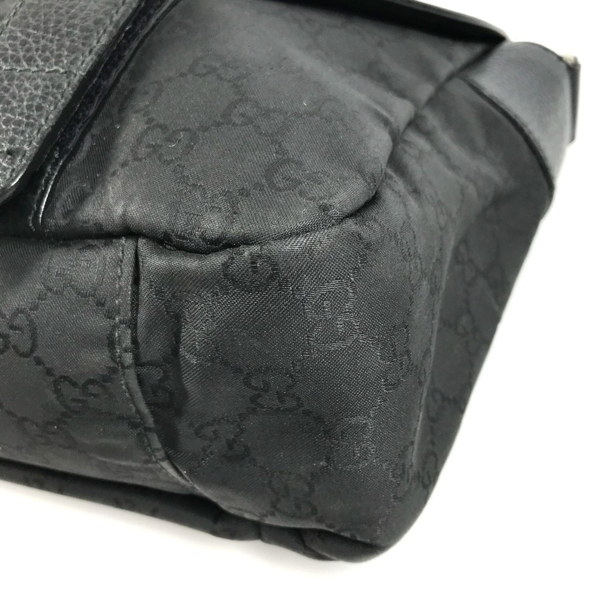 Double Belt Flap Messenger GG Canvas with Perforated Leather Medium