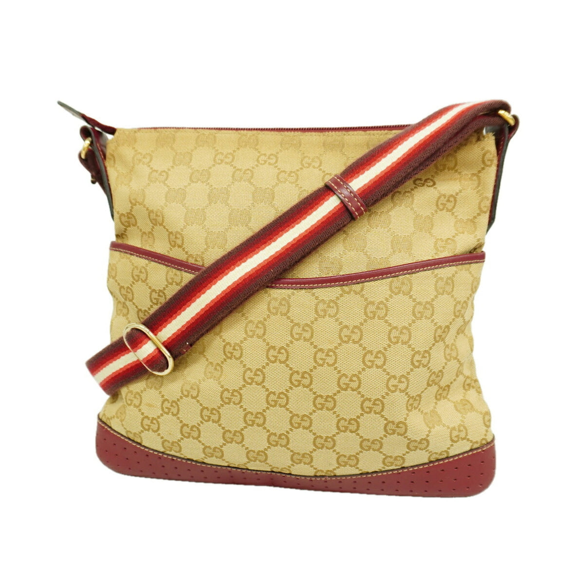 Zip Messenger Bag GG Canvas with Perforated Leather Medium