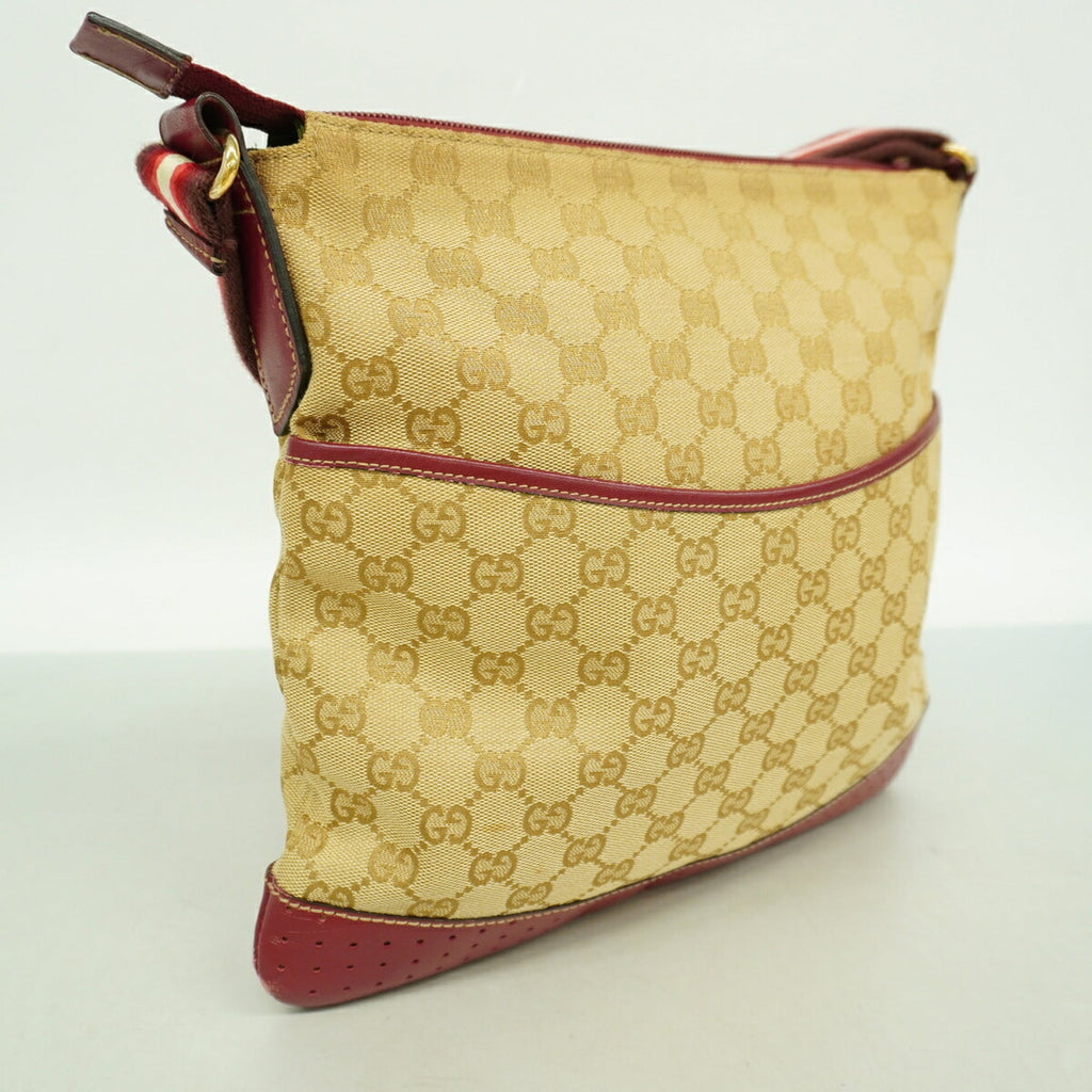 Zip Messenger Bag GG Canvas with Perforated Leather Medium