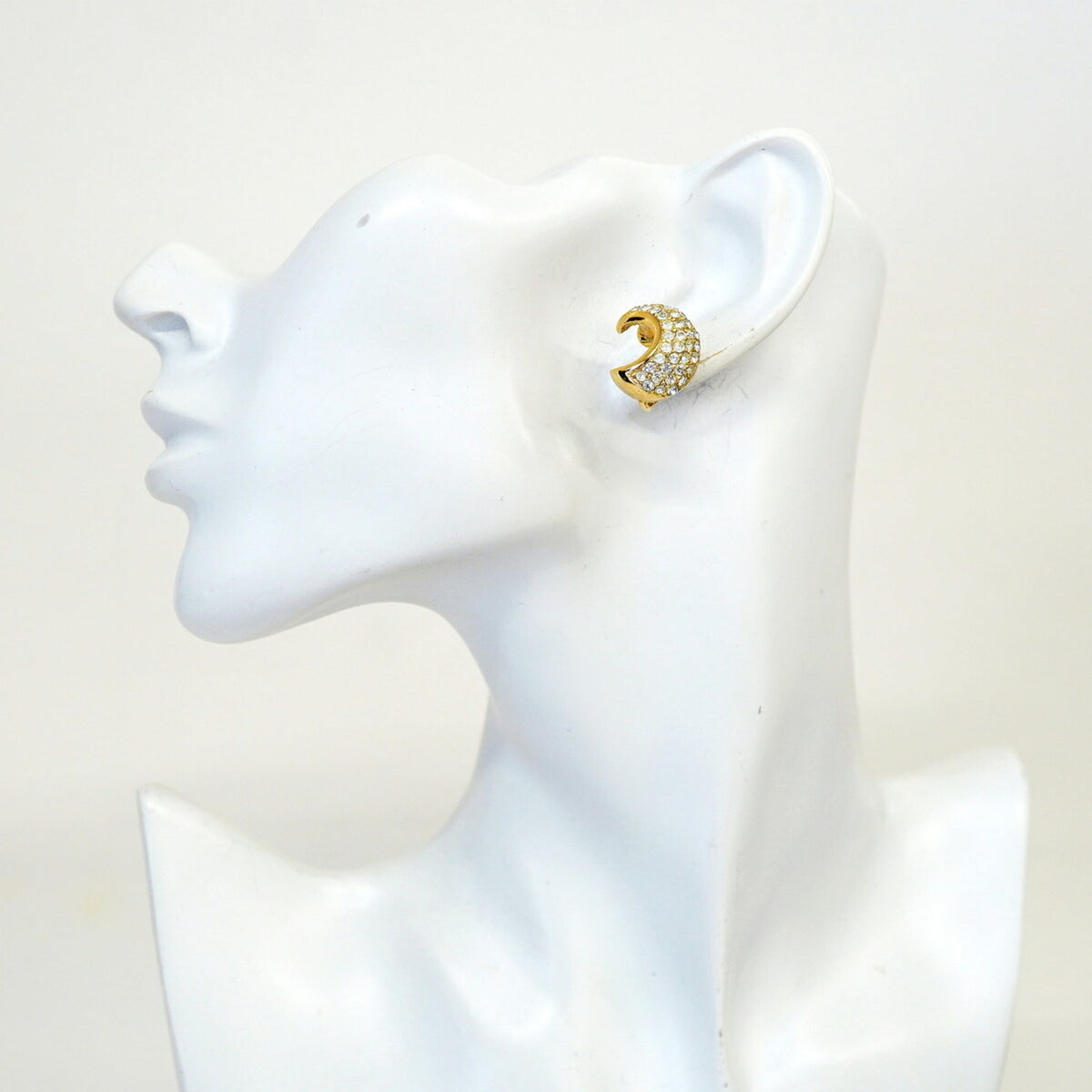 Rhinestone Clip-On Earrings Gold and Rhinestone