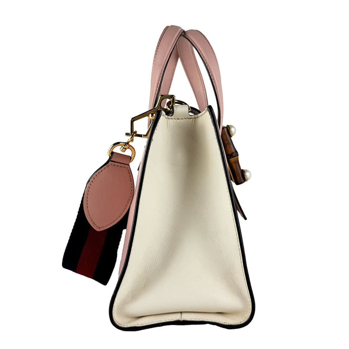 Bamboo Buckle Tote Leather Small