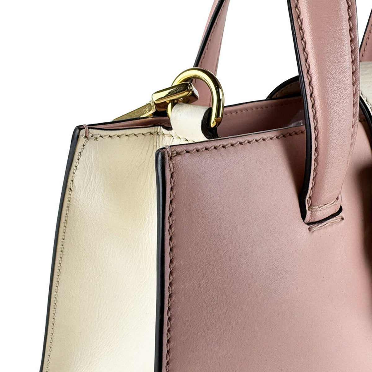 Bamboo Buckle Tote Leather Small