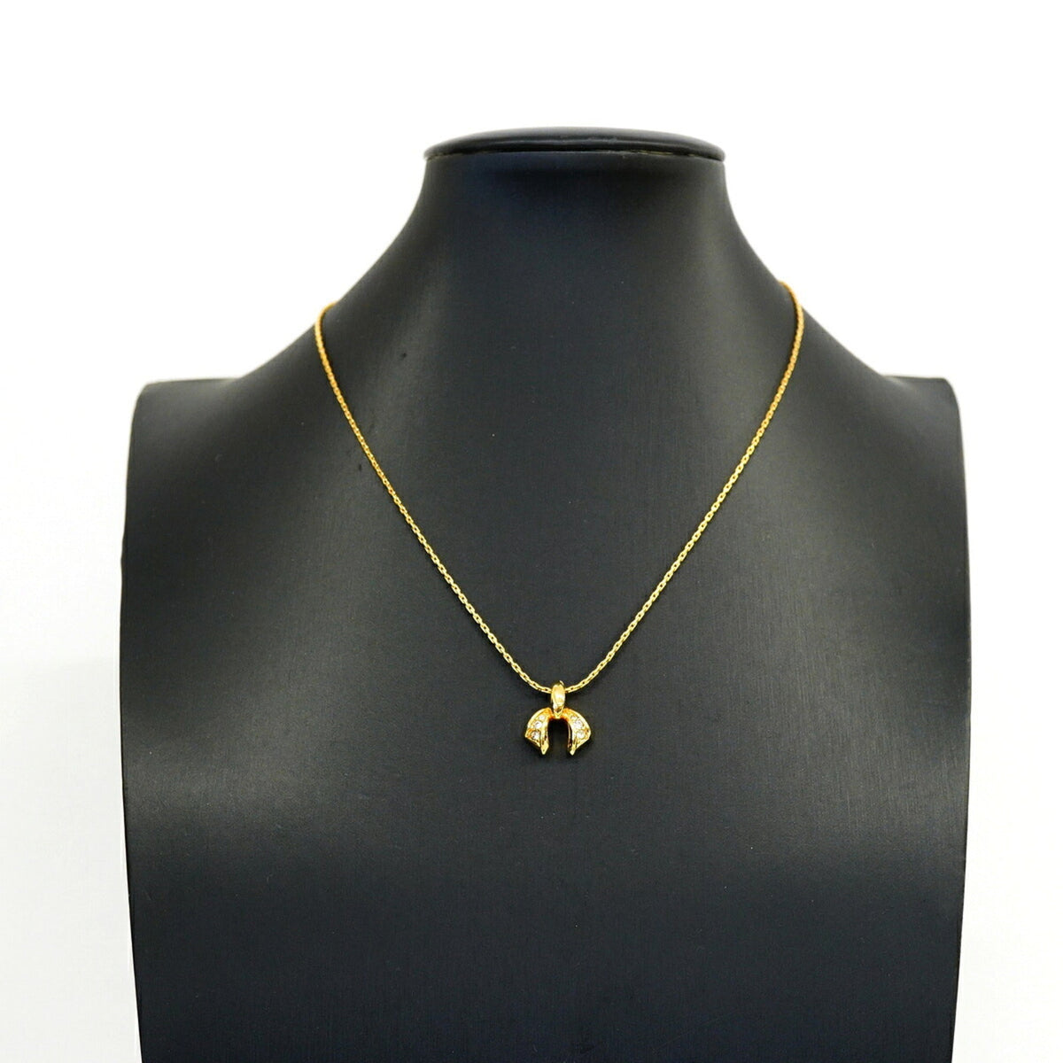 Pendant Necklace Gold and Rhinestone