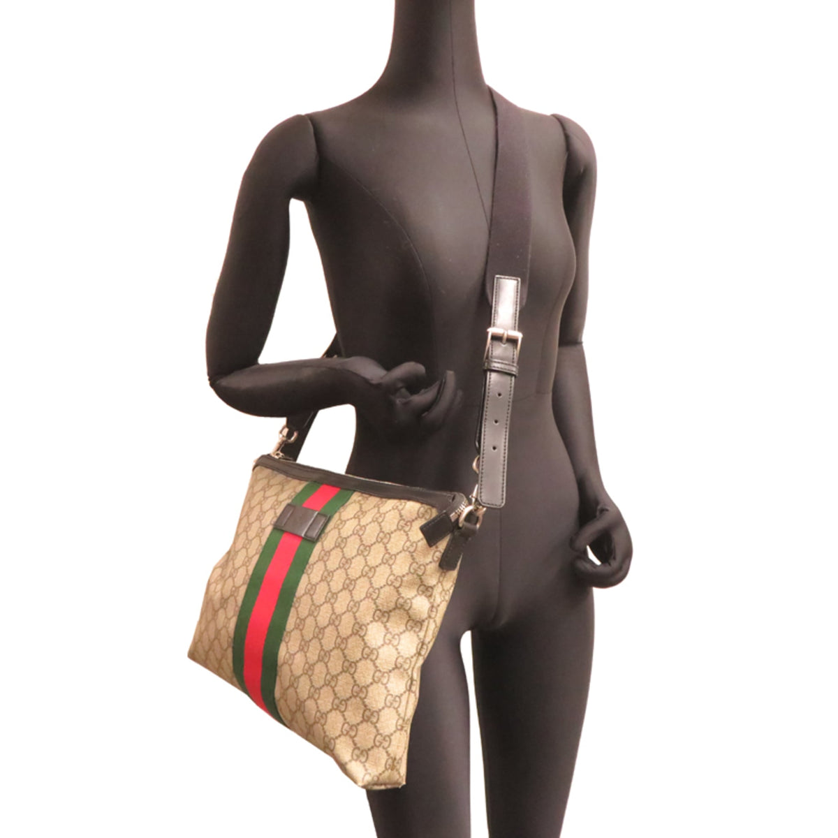 Web Messenger Bag GG Coated Canvas Large