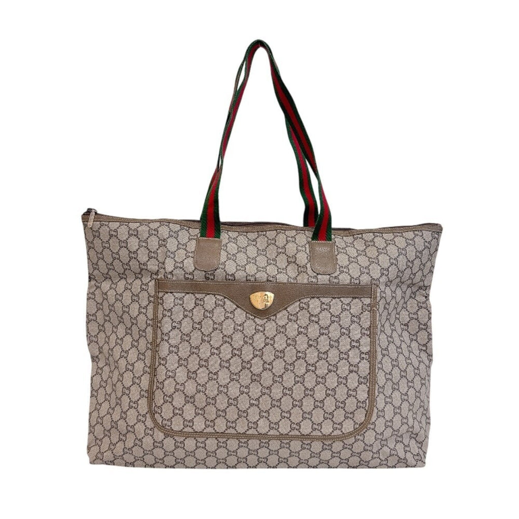 Vintage Web Strap Tote GG Coated Canvas Medium