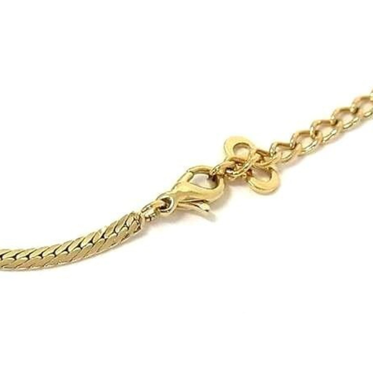 Pendant Necklace Metal and Rhinestone Gold