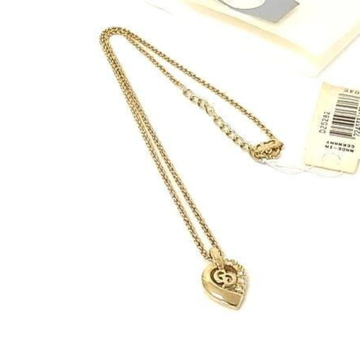 Heart Pendant Necklace Metal with Rhinestones