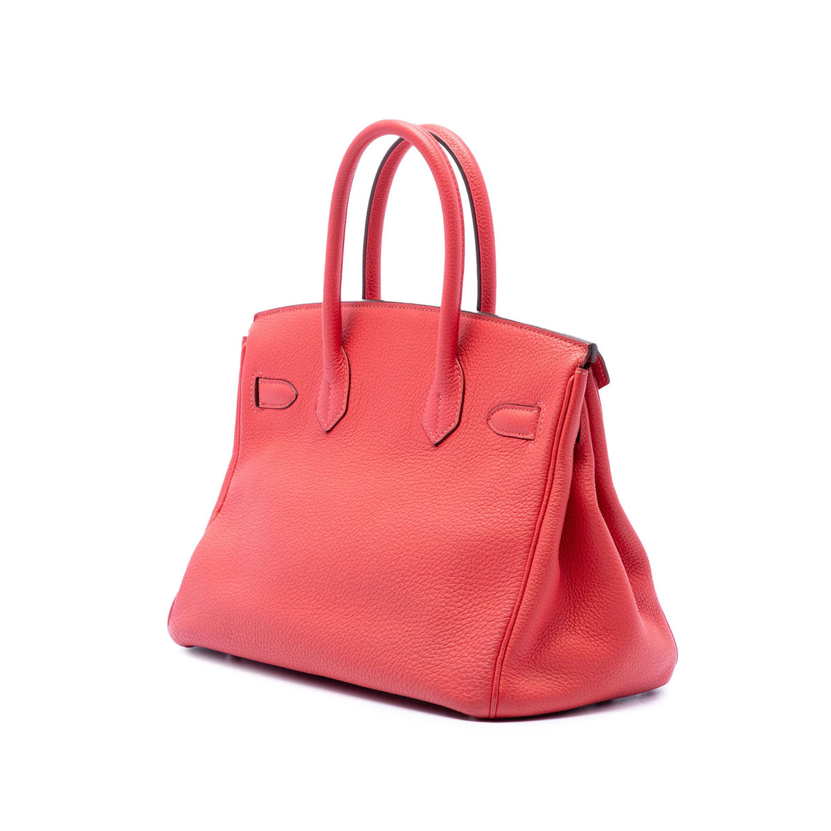 Birkin Handbag Red Clemence with Palladium Hardware 30