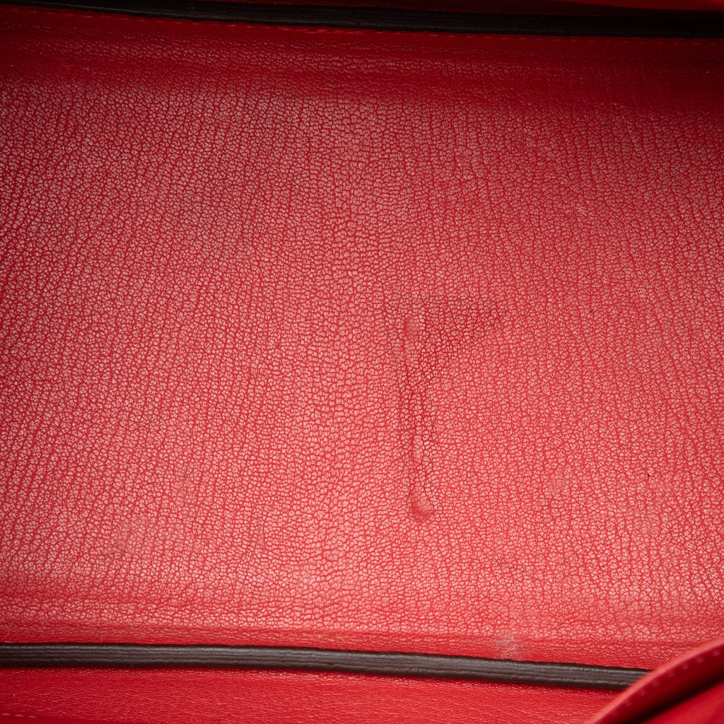 Birkin Handbag Red Clemence with Palladium Hardware 30