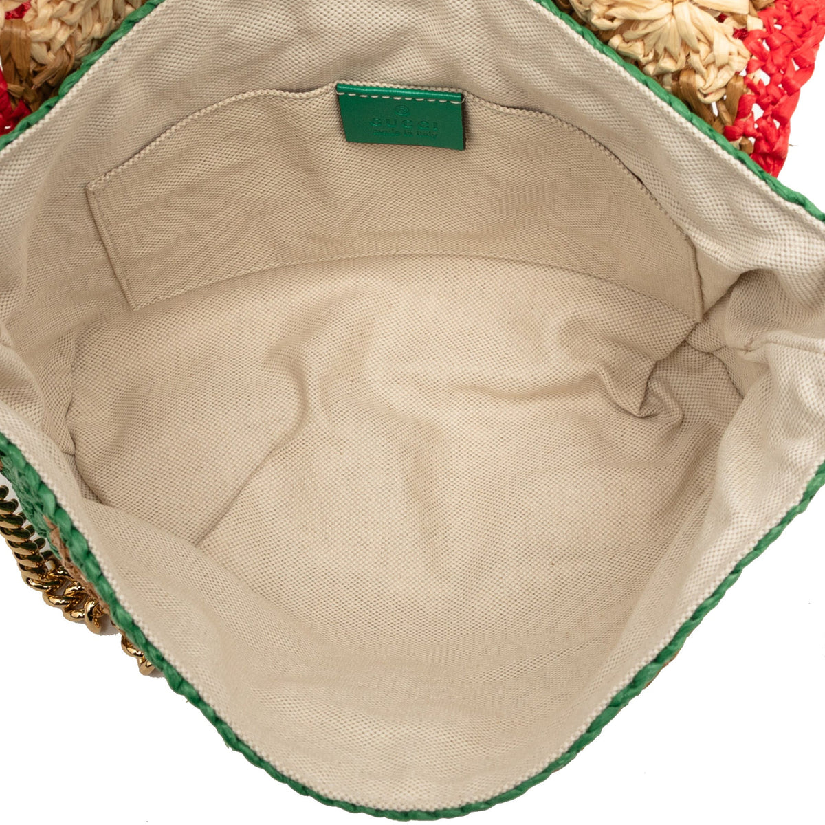 GG Marmont Flap Bag Raffia Small
