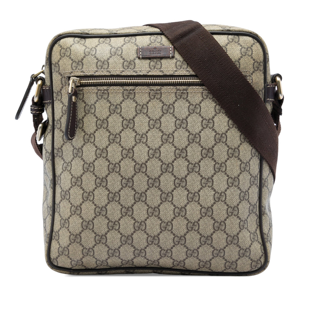 Front Zip Messenger GG Coated Canvas Medium